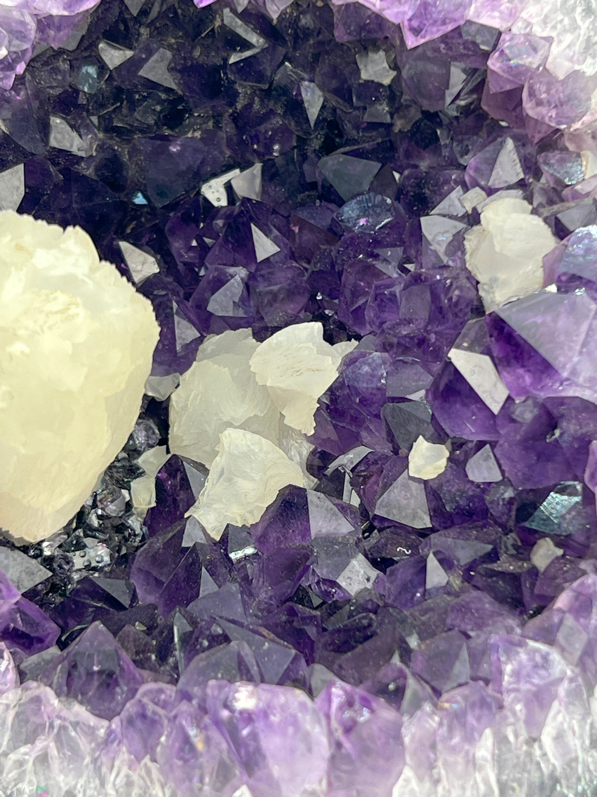 Large Uruguay Amethyst Cathedral Geode with Calcite — 5" x 4.5", 4.7 lbs