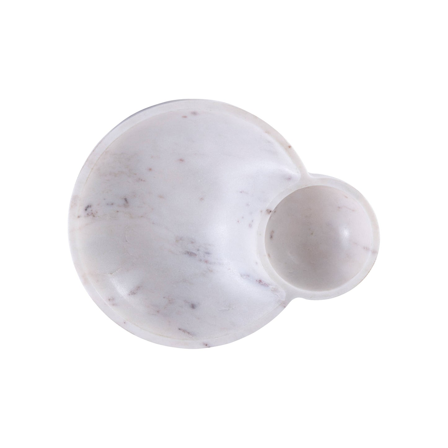 White marble dip bowl platter
