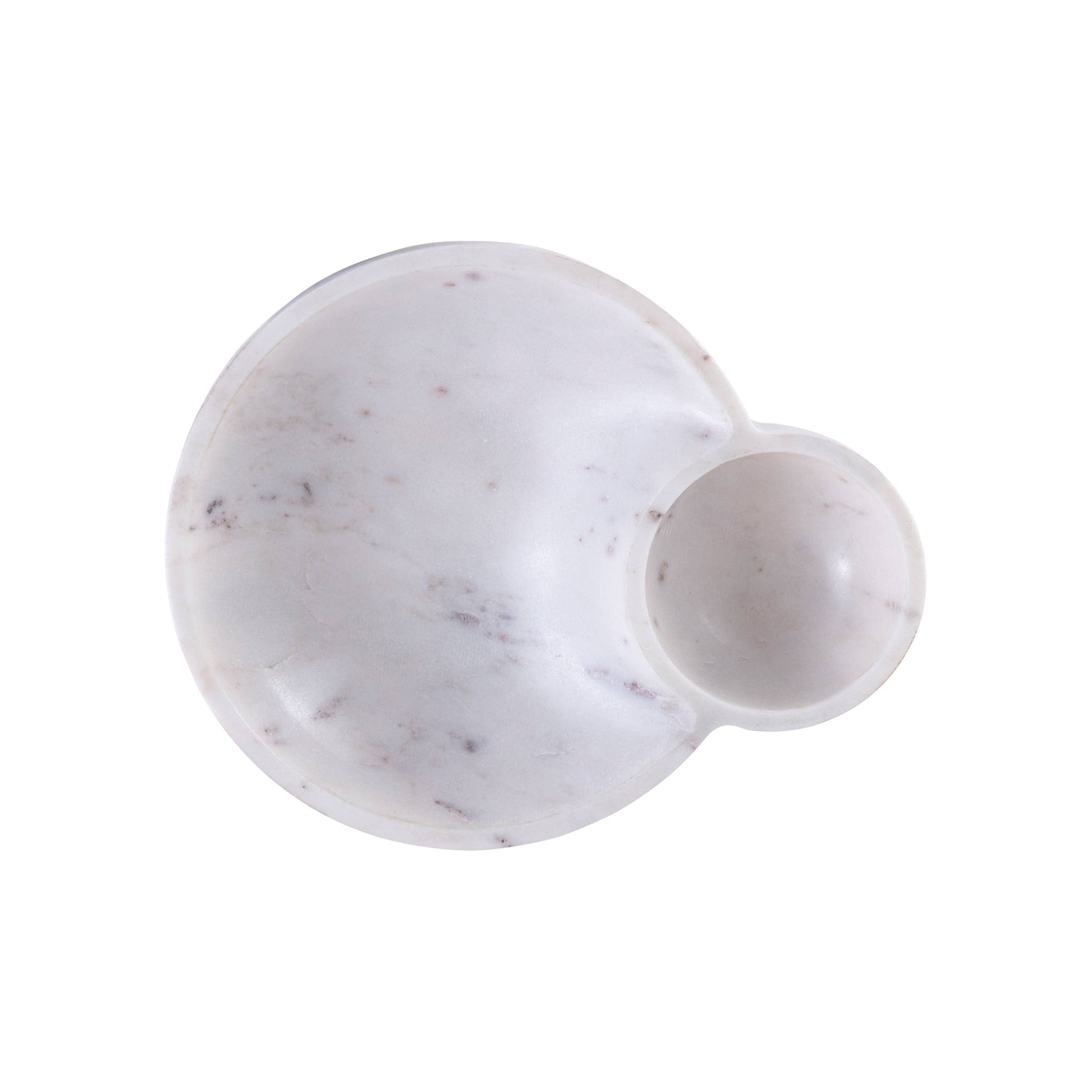 White marble dip bowl platter

