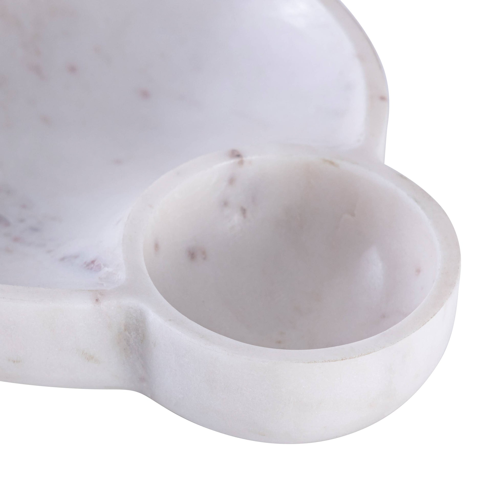 White marble dip bowl platter
