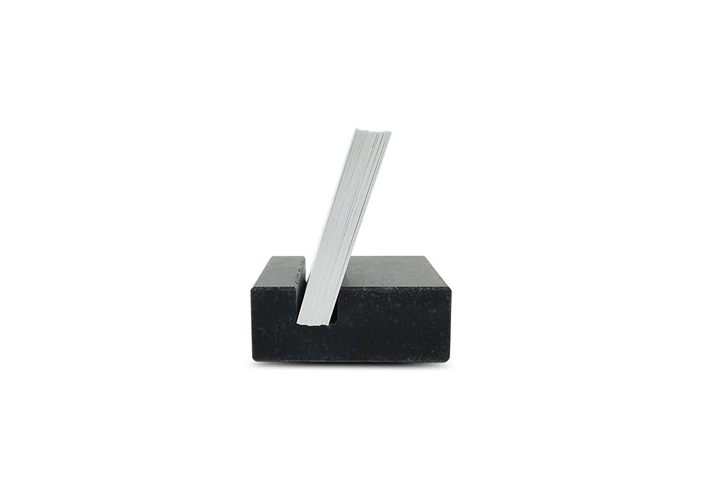 Black Granite Business Card Holder - Square