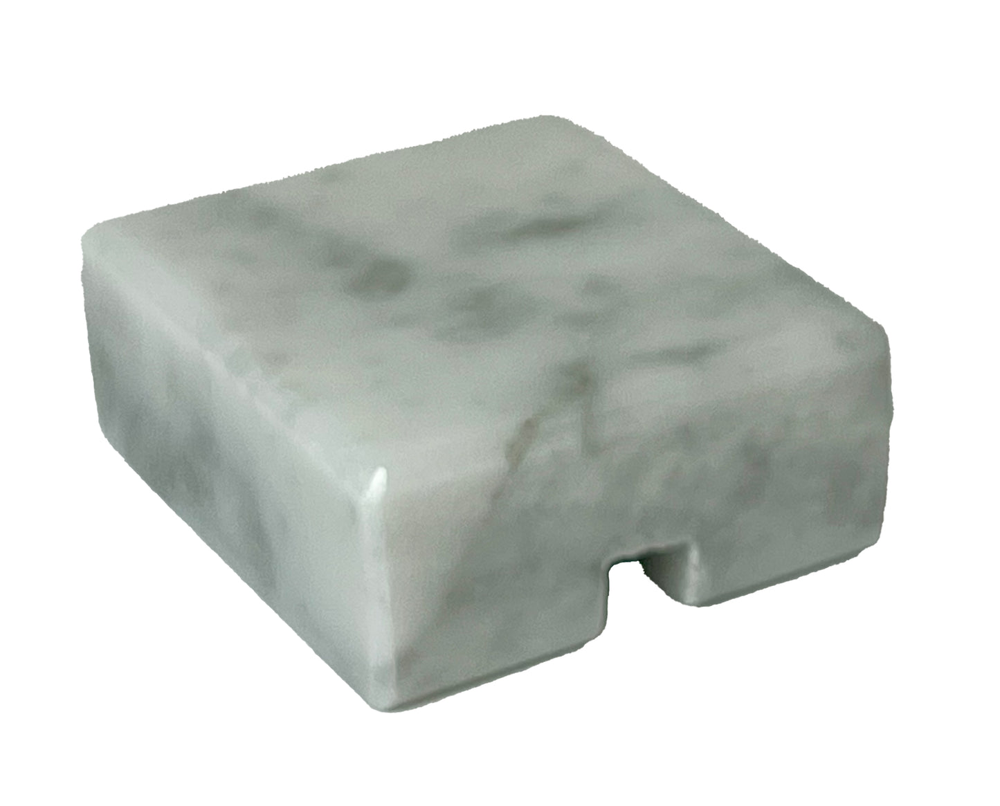 White Carrara Marble Cord Organizer — Polished · Single