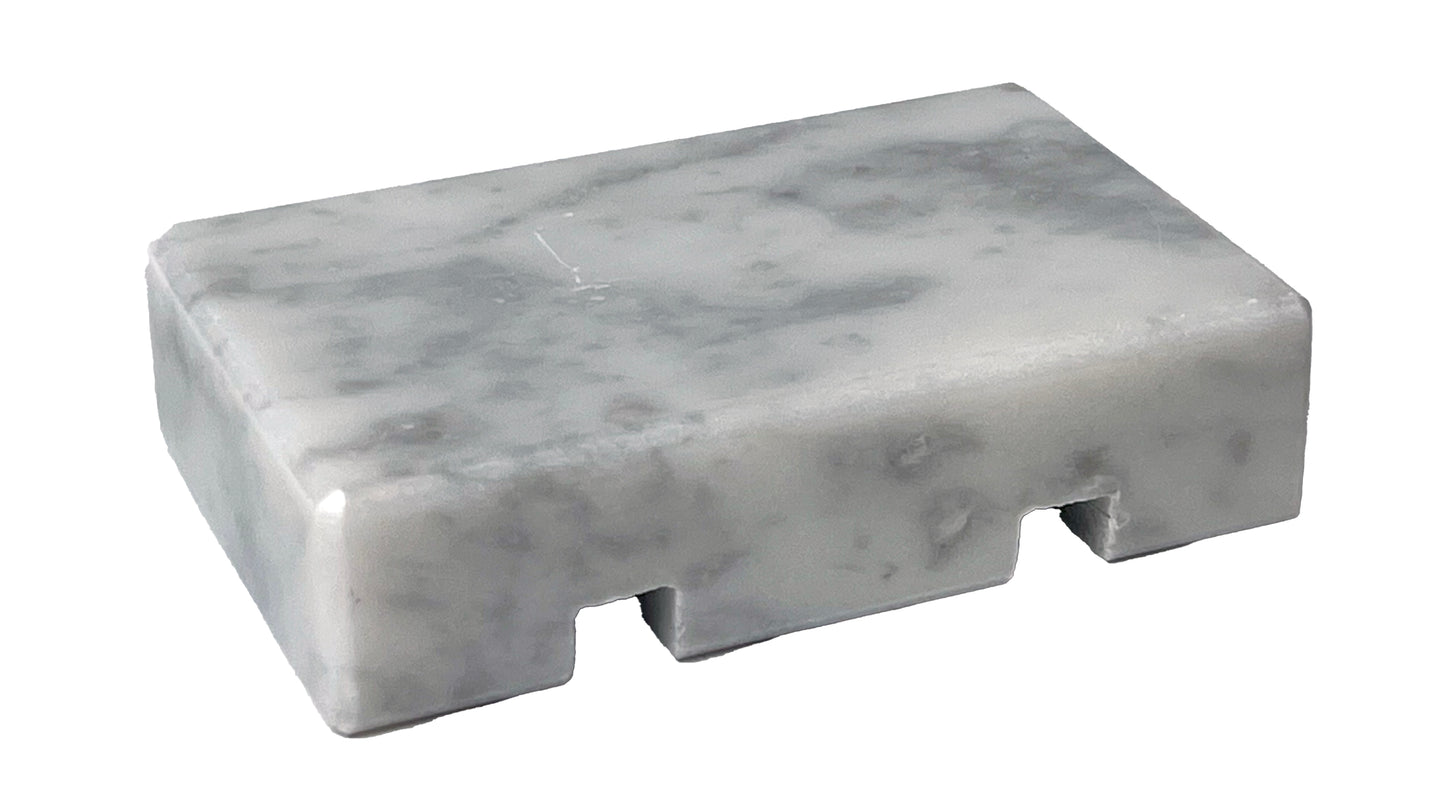 White Carrara Marble Cord Organizer - Polished · Double