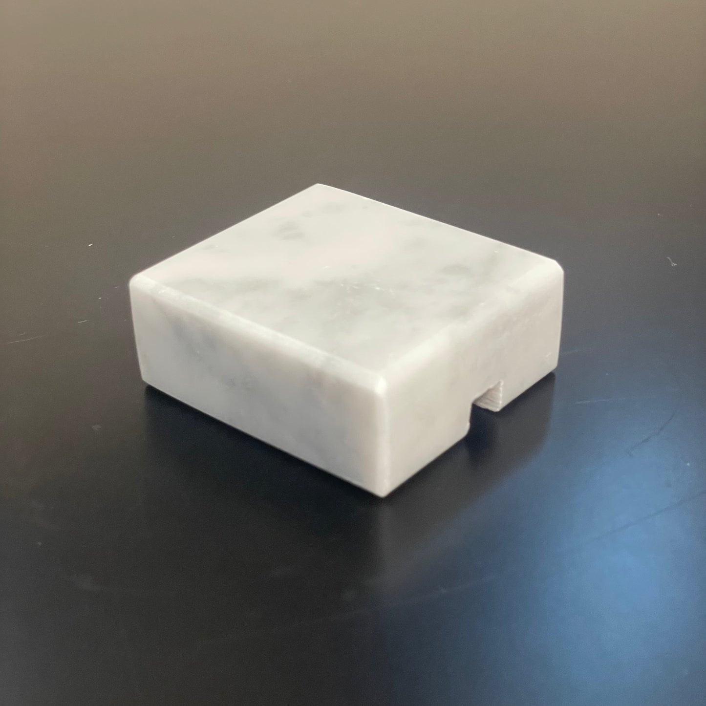 White Carrara Marble Cord Organizer — Polished · Single