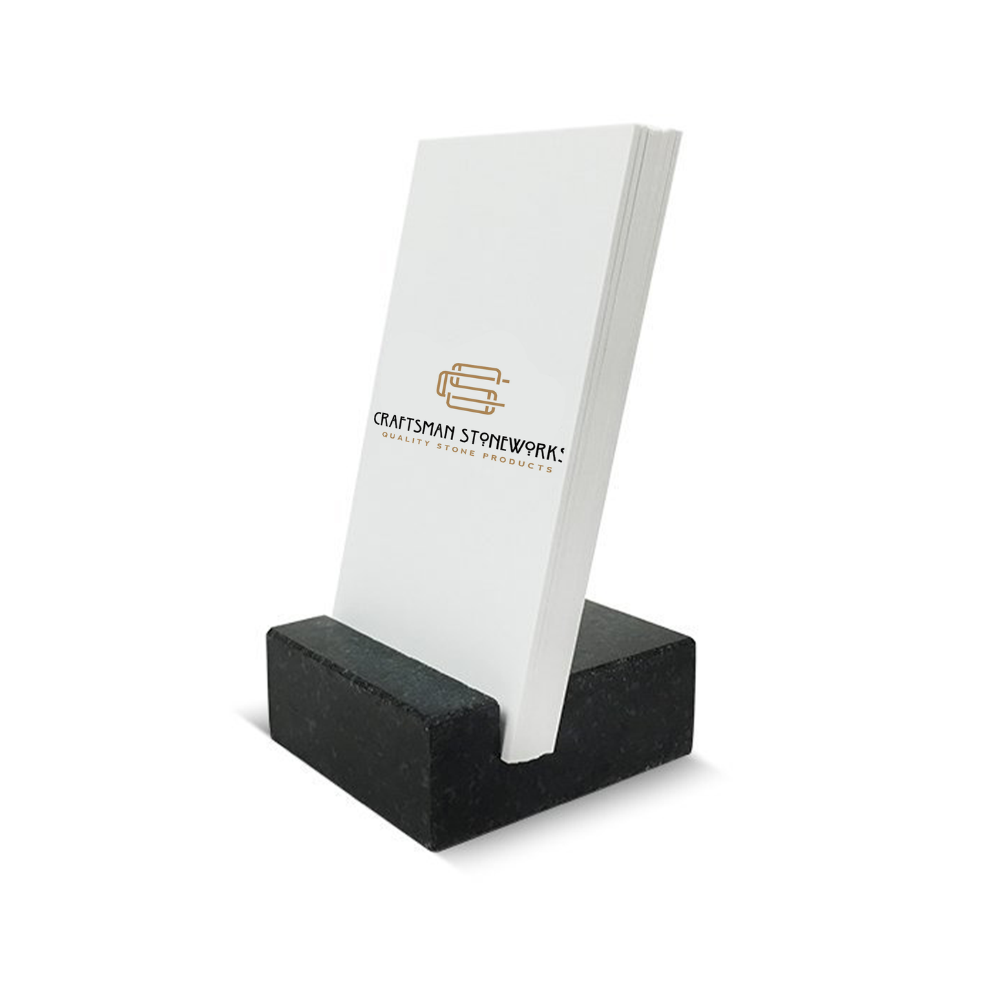 Black Granite Business Card Holder - Vertical