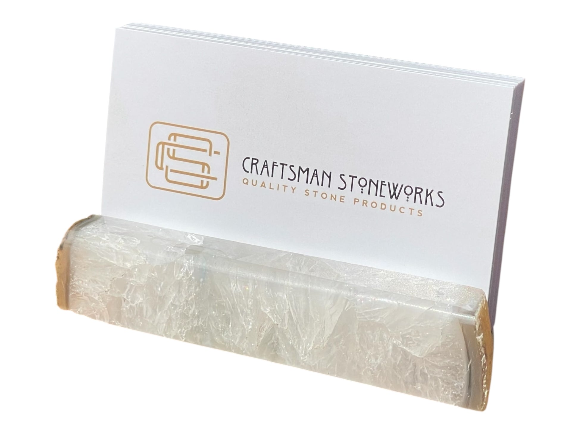 Handcrafted natural agate business card holder