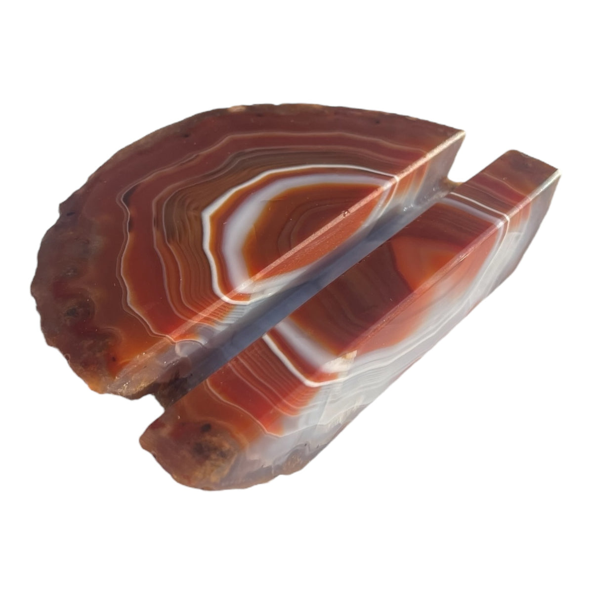 Red Agate Business Card Holder – Handcrafted in Southern California