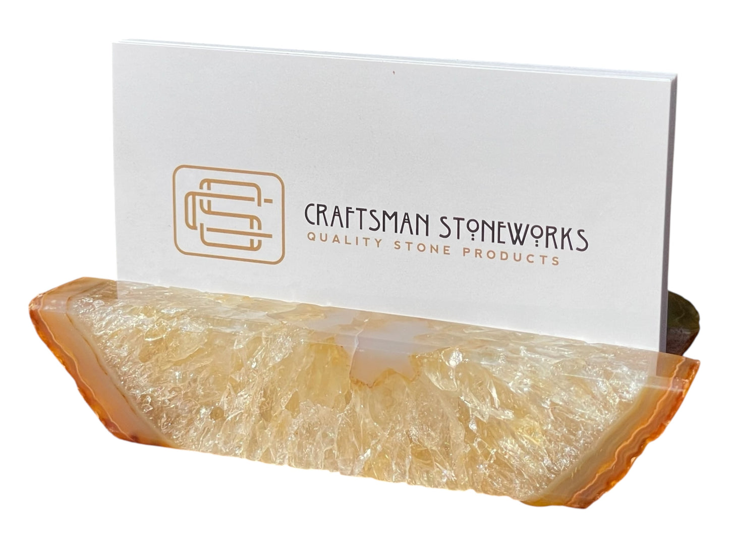 Handcrafted natural agate business card holder