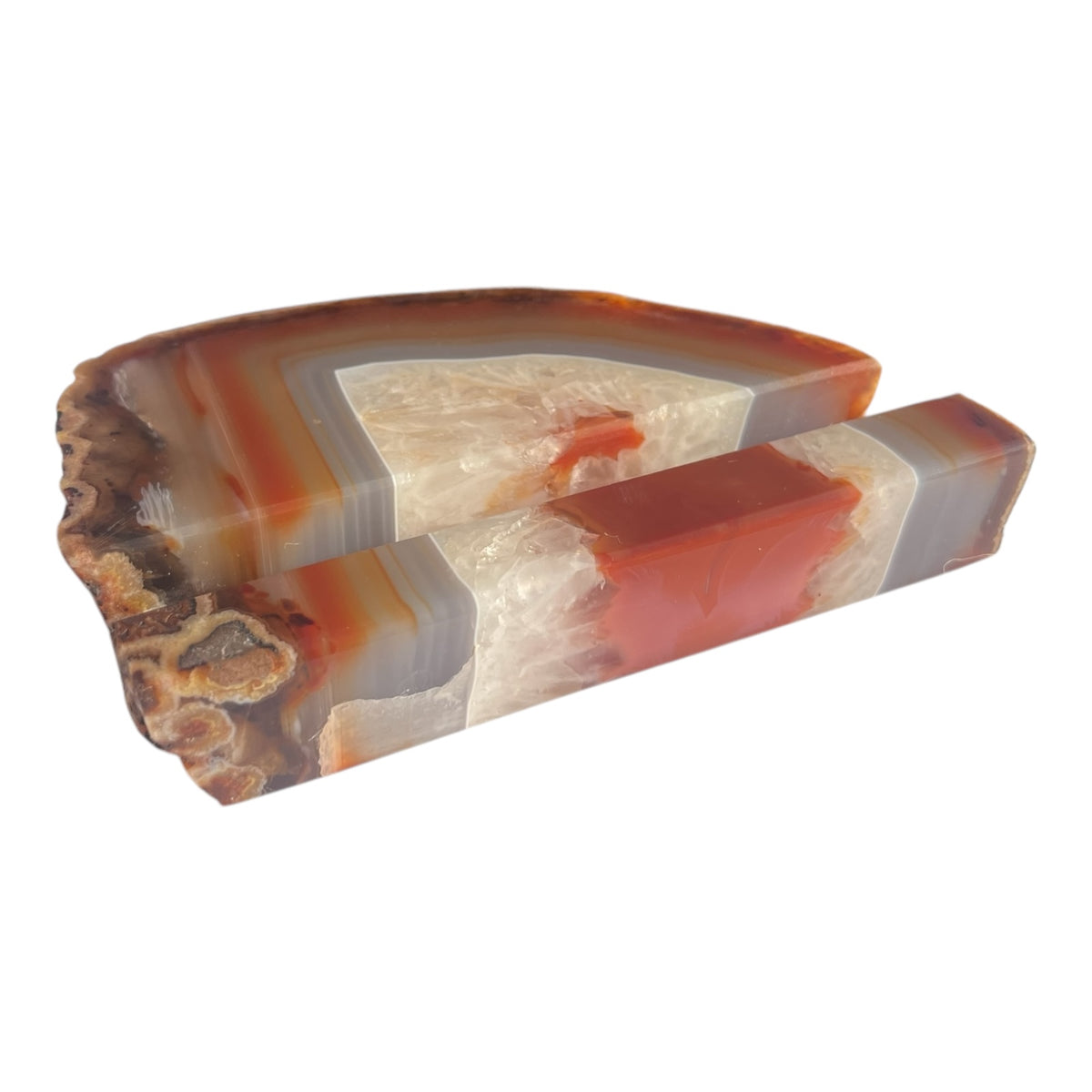 Red Agate Business Card Holder – Handcrafted in Southern California