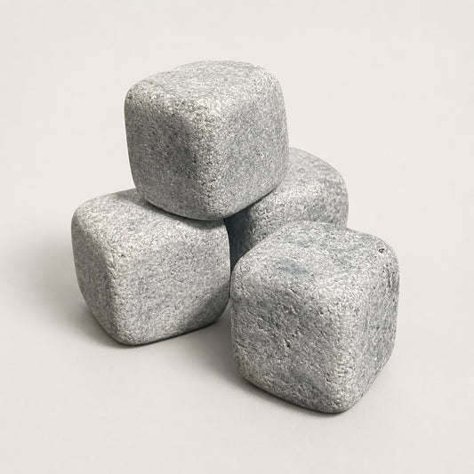 Soapstone whiskey stones set of 4 with linen pouch