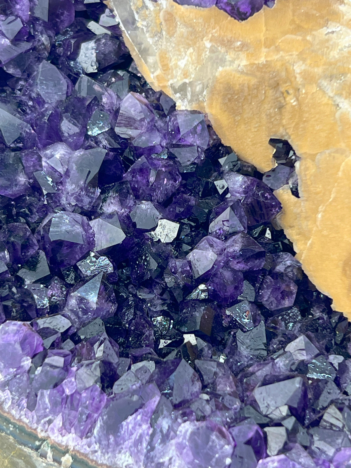 Large Uruguay Amethyst Cathedral Geode with Calcite — 5" x 5", 5.1 lbs