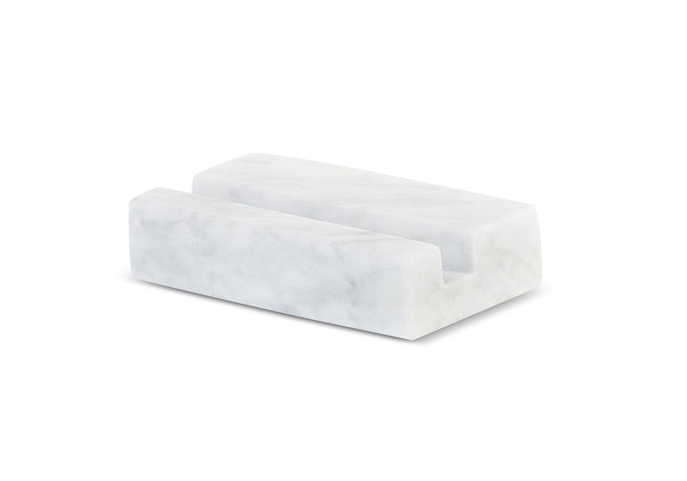 White Carrara Marble Business Card Holder - Standard