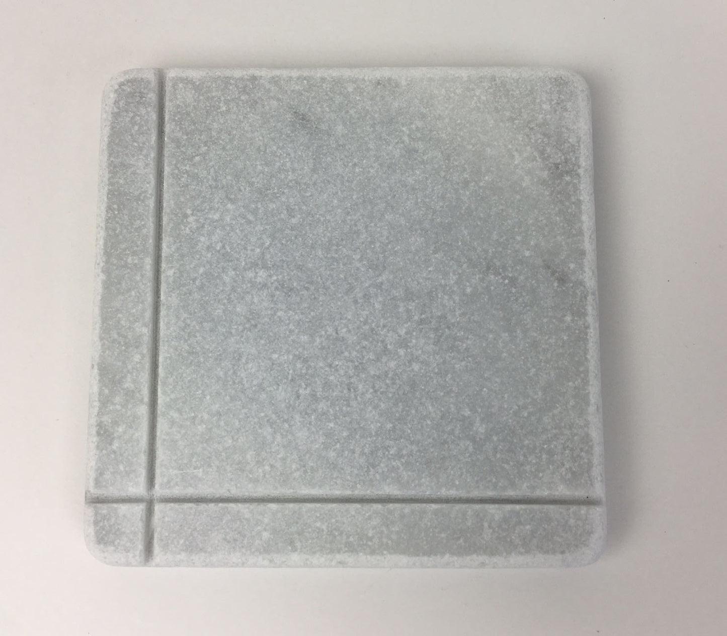 White Carrara Marble Coasters — Design C · Set of 4