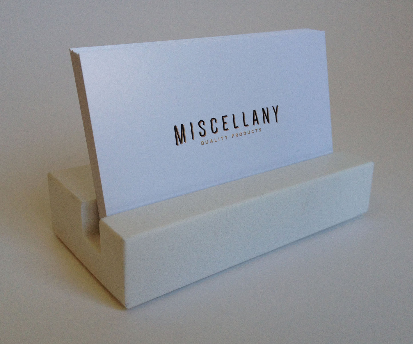 White Quartz Business Card Holder - Standard