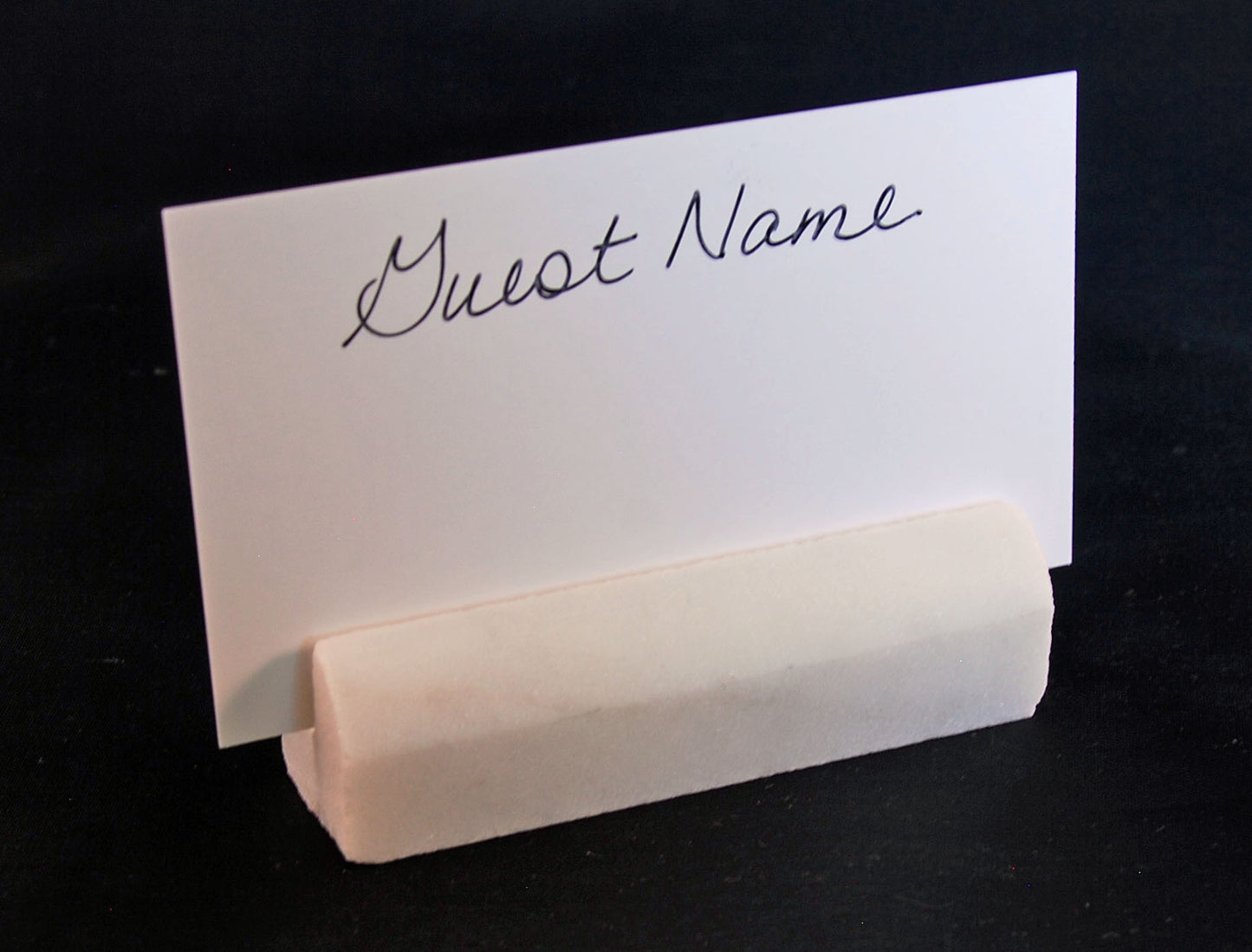 White Carrara Marble Placecard Holders — Set of 50