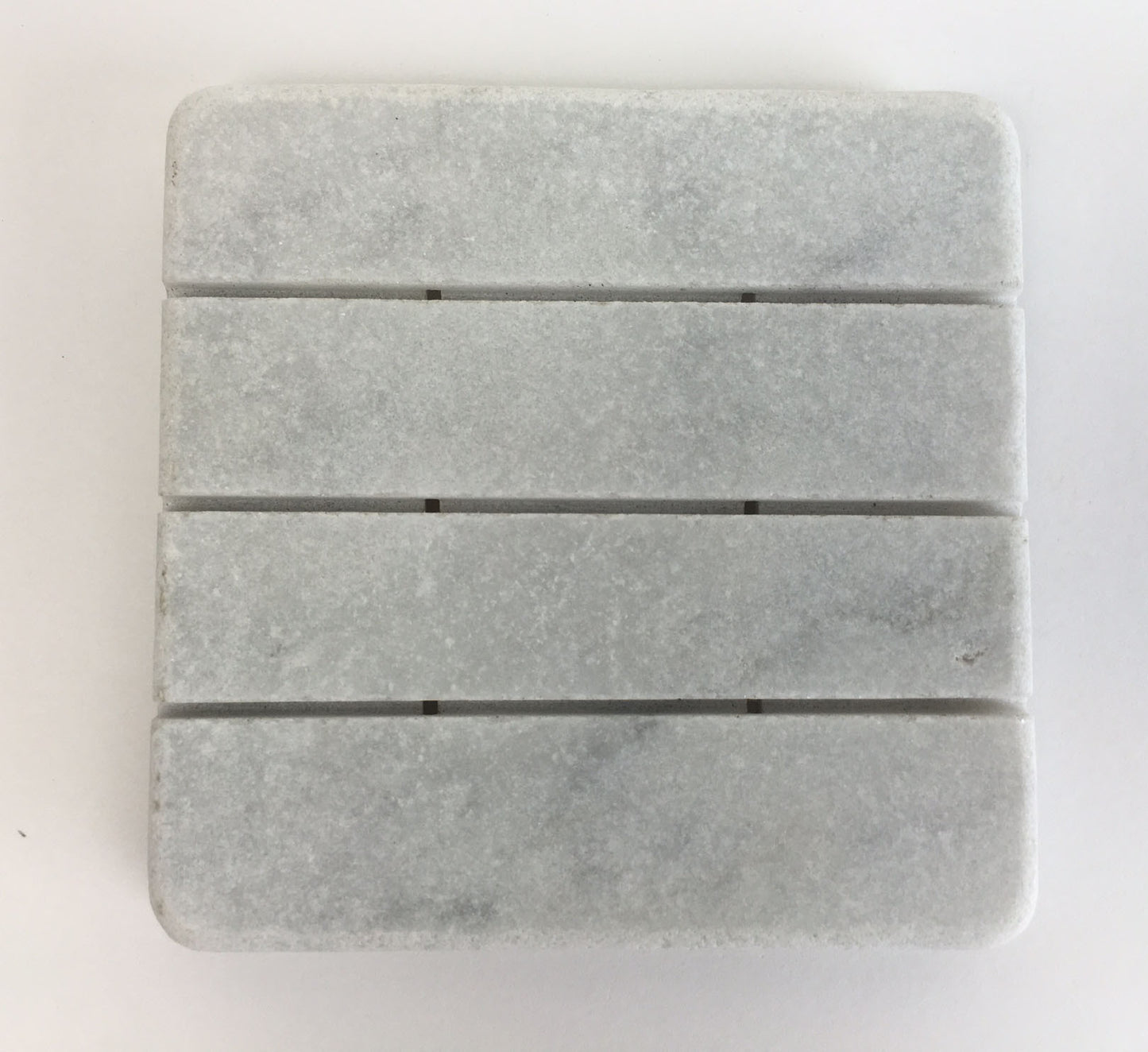White Carrara Marble soap dish on bathroom counter